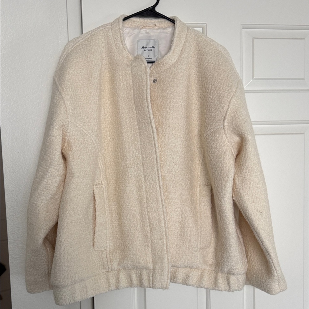 Abercrombie & Fitch Cream Bomber Jacket